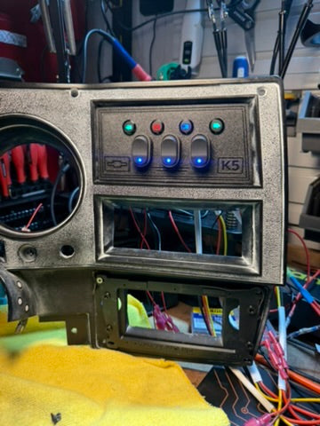 1981–87 Square Body Upper Auxiliary Switch Panel — Fully Assembled