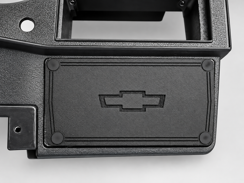 1981–87 Chevy C10/C20 Radio-Delete Panel — Bowtie Design