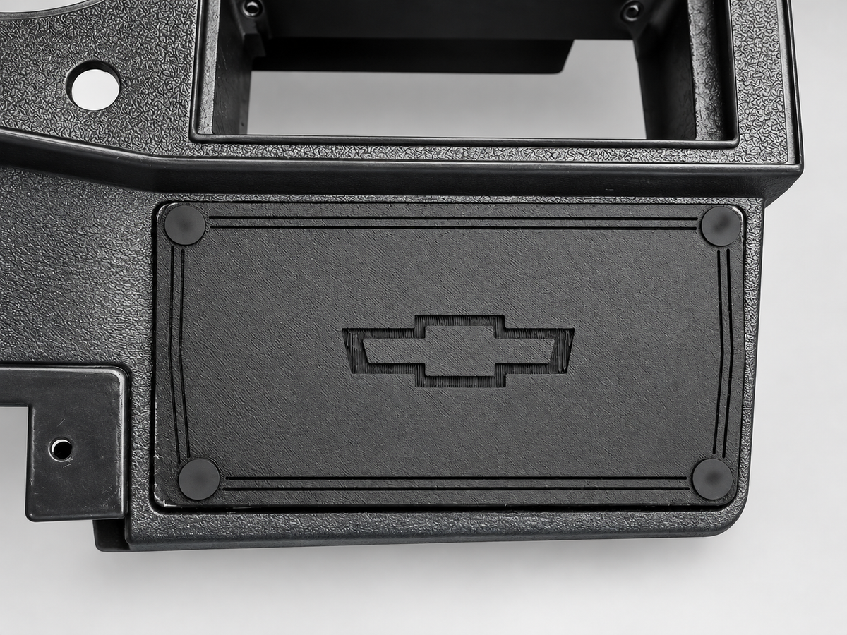 1981–87 Chevy C10/C20 Radio-Delete Panel — Bowtie Design