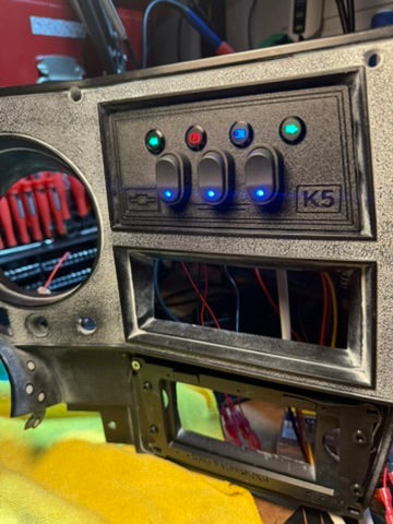 1981–87 Square Body Upper Auxiliary Switch Panel — Fully Assembled