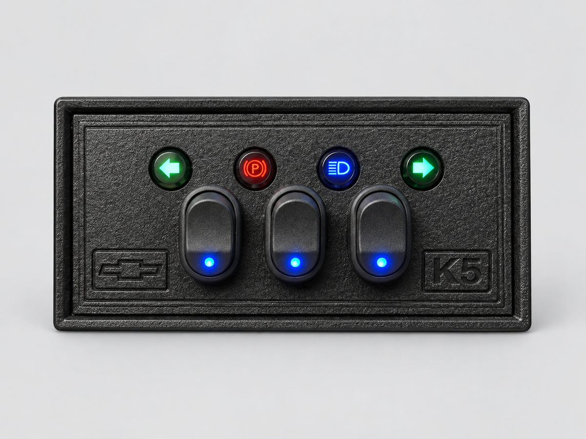1981–87 Square Body Upper Auxiliary Switch Panel — Fully Assembled